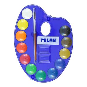 Бои акварелни Milan, палитра 12 цвята + четка