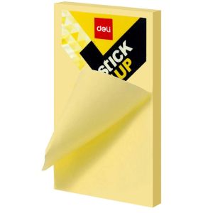 Самозалепващи  листчета Deli 76мм х 126мм, жълт