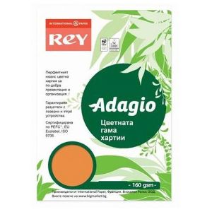 Цветна хартия Rey Adagio А4, Canary,160гр.,100л