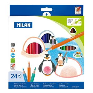Моливи цветни Milan 24 цвята, триъгълни