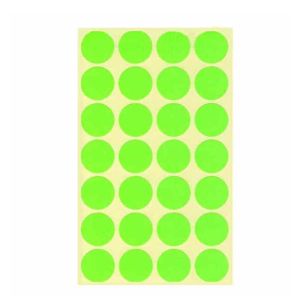 Етикети за цени ф25 кръгли Зелен неон