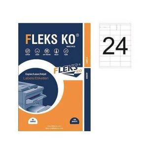 Етикети в кутия Fleks Ko, 24 броя на лист, 70/37 mm., 100 броя