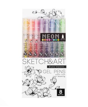 Гел химикалки Sketch&Art, 8 цвята, Неон