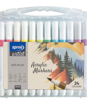 Маркери акрилни Spree Artist Soft Brush, 24 цвята