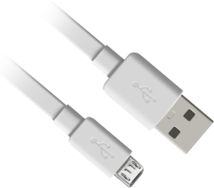 Кабел за данни/зареждане, USB - Micro Type B, 1м, бял