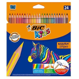 Моливи цветни Bic Evol Stripes 24 цвята