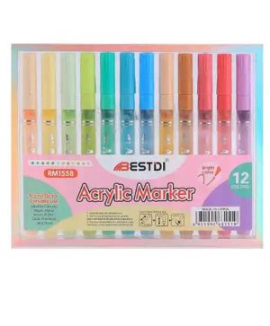 Маркери Bestdi RM1558, акрилни, 12 цвята