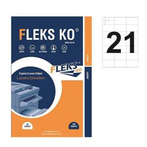 Етикети в кутия Fleks Ko 21бр на лист, 70/42.3 мм