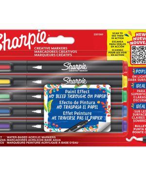Комплект маркери Sharpie Acrylic, 5 цвята, блистер