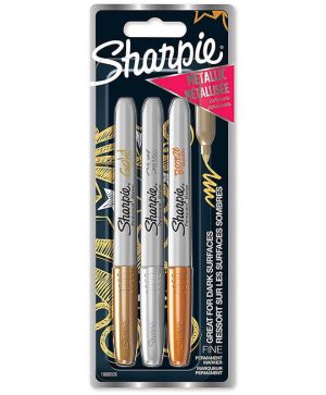 Комплеккт перманентни маркери Sharpie Metalic, злато/бронз/сребро