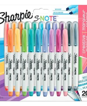 Комплект маркери Sharpie S-Note, 20 цвята, блистер