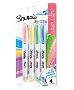 Комплект маркери Sharpie S-Note, 4 цвята, блистер