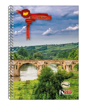 Тетрадка Deis A4,100л.,широки редове, спирала, твърди корици, 2 теми