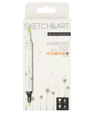 Двувърхи маркери Sketch&Art, 6 цвята, Портрет