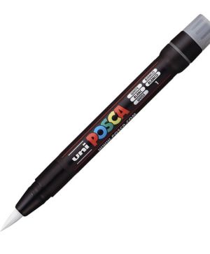 Перманентен маркер Uni Posca PCF-350, четка, на водна основа, 1-10 mm, Бял