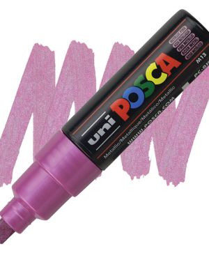 Перманентен маркер Uni Posca PC-8M на водна основа, 8 mm, Розов металик