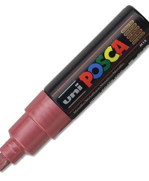 Перманентен маркер Uni Posca PC-8M на водна основа, 8 mm, Червен металик