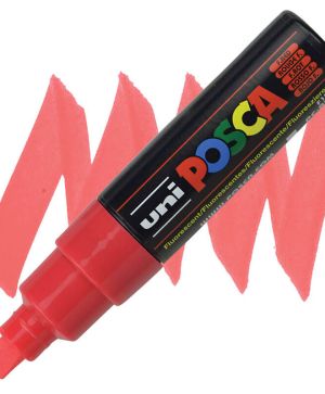 Перманентен маркер Uni Posca PC-8M на водна основа, 8 mm, Флуоресцентно червен