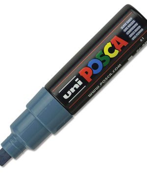 Перманентен маркер Uni Posca PC-8M на водна основа, 8 mm, Тъмносив