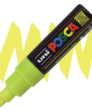Перманентен маркер Uni Posca PC-8M на водна основа, 8 mm, Флуоресцентно жълт