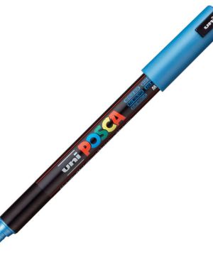 Перманентен маркер Uni Posca PC-1MR на водна основа, 0.7 mm, Син металик