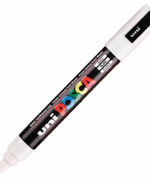 Перманентен маркер Uni Posca PC-5M на водна основа, 1.8-2.5 mm, Бял
