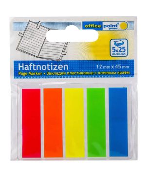 Индекси Office Point PVC, 12х45mm, 5х25л, Неон