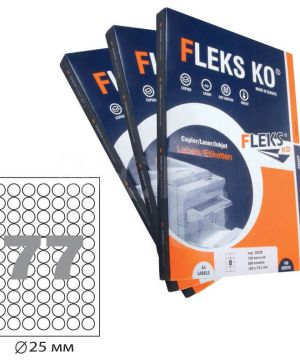 Етикети в кутия A4 Fleks Ko, 77бр ф25, 100бр