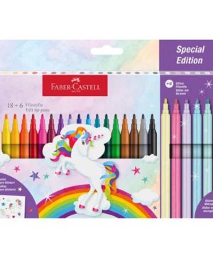 Флумастери Faber Castell Замък Еднорог 18+6 цвята