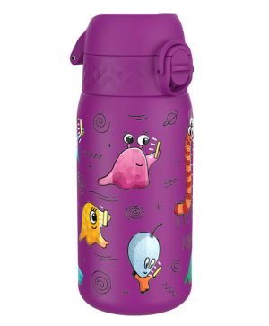 Бутилка за вода ION8 Print, метална 400ml Aliens