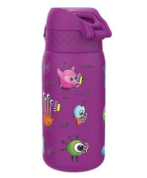 Бутилка за вода ION8 Print, метална 400ml Aliens
