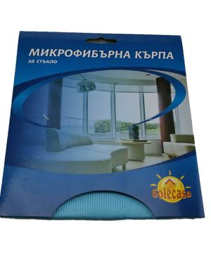 Кърпа микрофибърна за стъкло, 30х30см, Син
