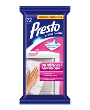 Мокри кърпи за мебели Presto, 72бр