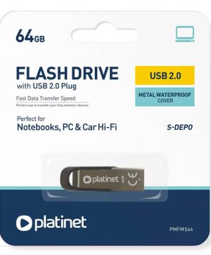 Флаш памет Platinet 64GB USB2.0 сребро