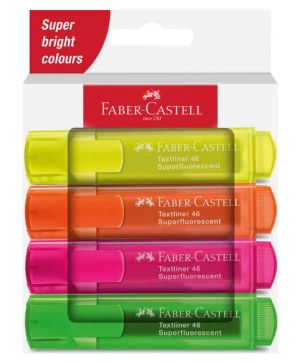 Текст маркер Faber-Castell, 4 цвята Неон