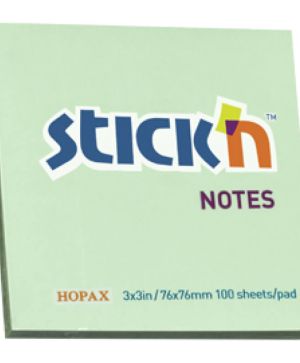Самозалепващи листчета Stickn 76x76 mm 100 л. Зелен
