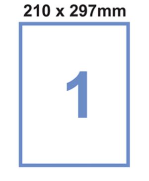 Етикети Bluering A4, 1бр на лист, 210х297mm