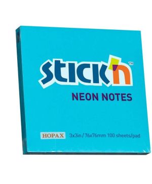 Самозалепващи листчета Stickn 76x76 mm 100 л. Син
