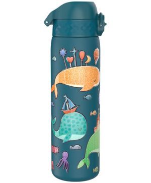Бутилка за вода ION8 Print, метална 600ml Whale