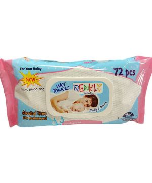 Мокри кърпи Renkli Baby care с капак, 72 броя