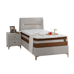 Тапицирано легло с матрак SCARLET 100 x 200 - крем