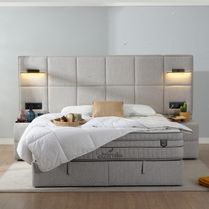 Тапицирана спалня с матрак COMFORT 180 x 200 - сив 02