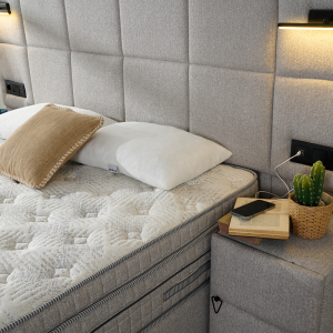 Тапицирана спалня с матрак COMFORT 180 x 200 - сив 02