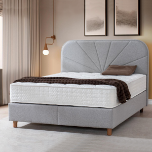 Тапицирана спалня с матрак DELUX PREMIUM 160 x 200 - сив