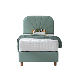 Тапицирано легло с матрак DELUX PREMIUM 100 x 200 - светлозелен