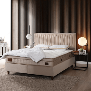Тапицирана спалня с матрак NEW ORIENT 160 x 200 - крем 02