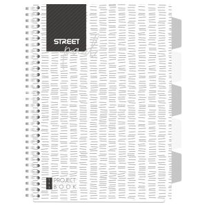 Тетрадка A4 Steet Pad спирала PP широки редове, 100л Бял