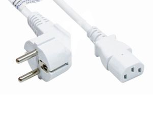 Захранващ кабел за компютър/принтер 220V IEC 60320 C13 1.8м Бял, Усилен