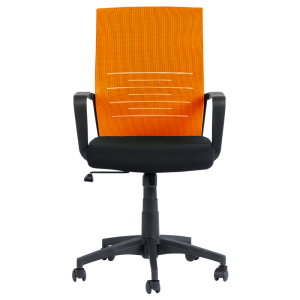 Работен офис стол Carmen 7041- черен - оранжев