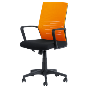 Работен офис стол Carmen 7041- черен - оранжев